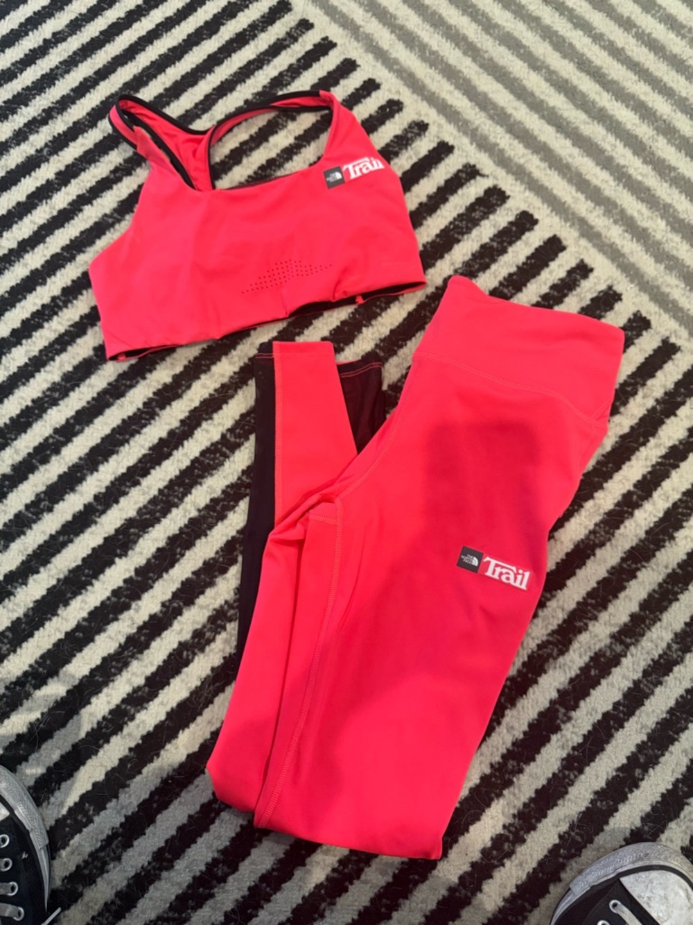The North Face Neon Pink Trail Sports Bra and Leggings Duo